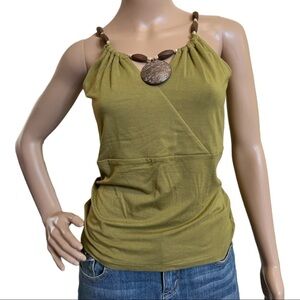 CEST CITY WOMEN’S SLEEVELESS OLIVE GREEN SUMMER TOP SIZE S
